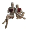 Cross-border new Reading woman: A paper pulp plastic mold ornament and resin ornament for bookshelf decoration Item Picture
